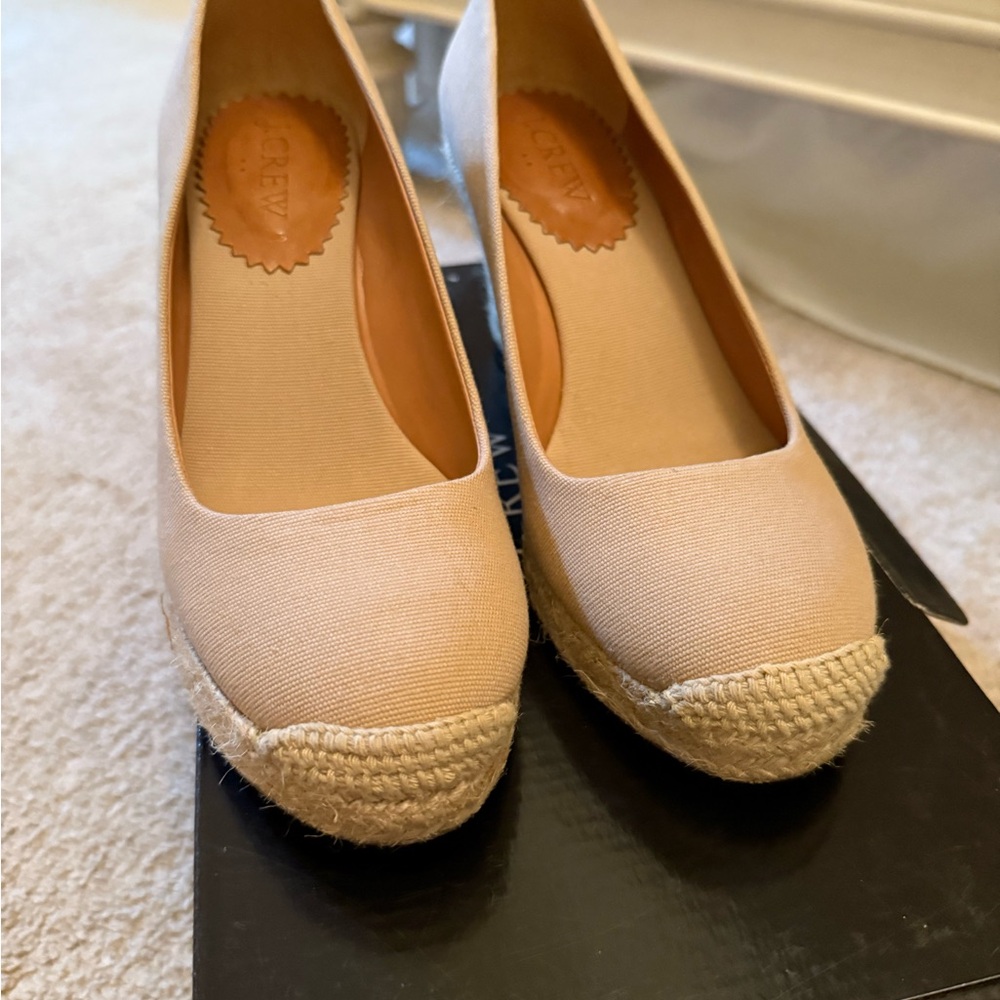 J. Crew Tan Espadrille Flats with Jute Detailing